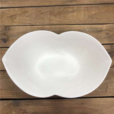 CC170white ceramic artware soup bowl with pattern design for restaurant and hotel use