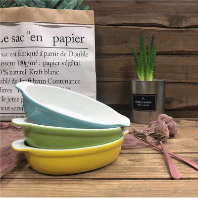 Cute candy-colored baked plate for homeuse coffee bar and tea shop use