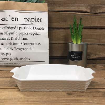 Factory new items unique white porcelain bakeware for daily use microware oven safe