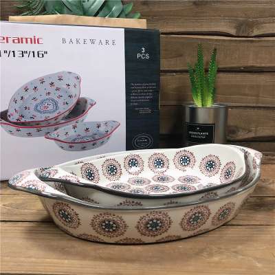 Hot selling microware oven safe oval ceramic bakeware from chaozhou factory